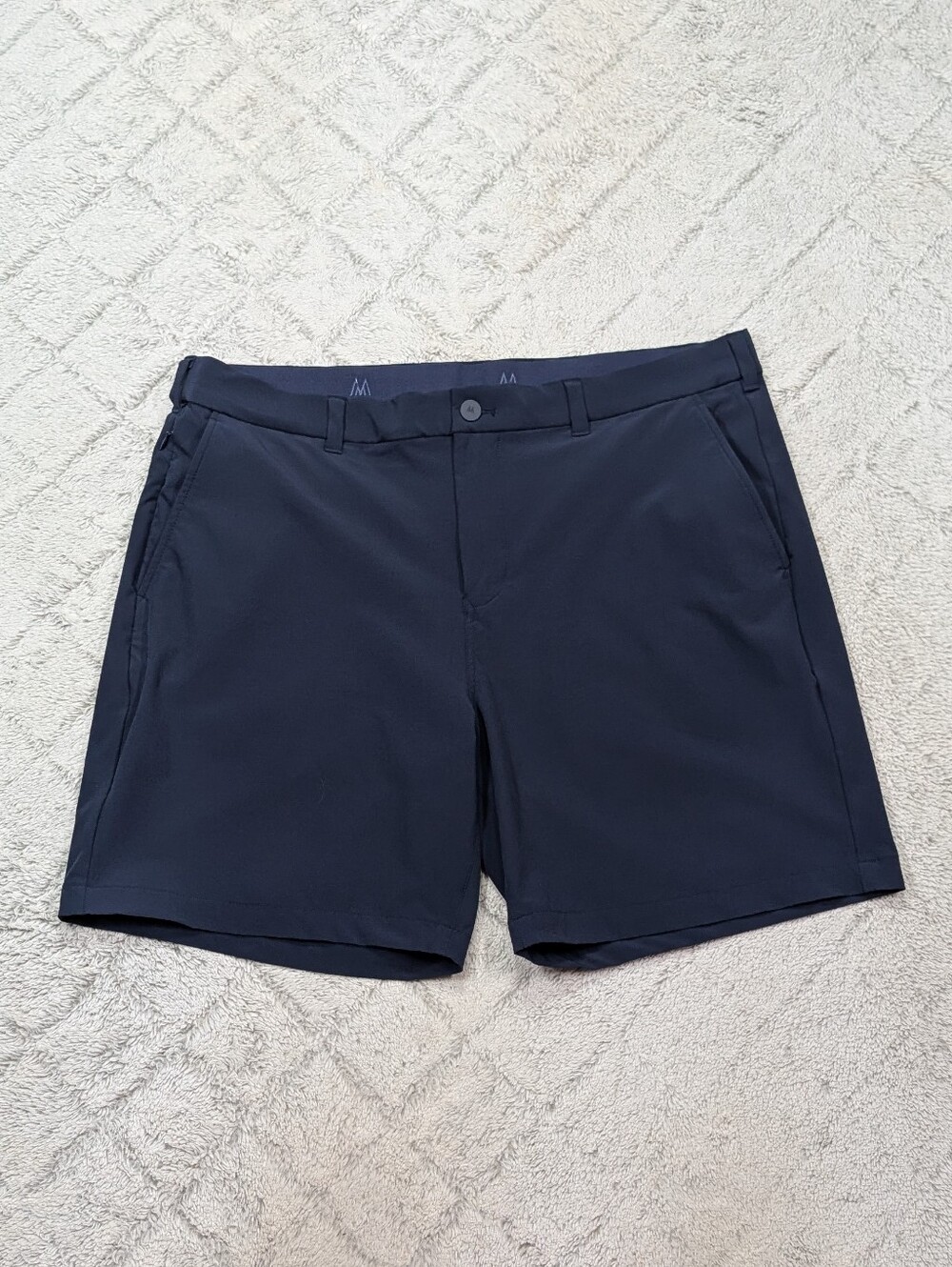 Mizzen Main Shorts Mens 38 Blue Navy Helmsman Slim 7” Light Stretch Casual Golf